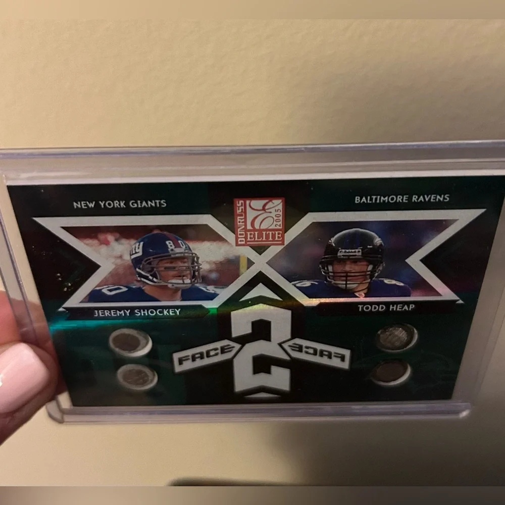 Jeremy Shockey Todd Heap 2005 Donruss Elite Face 2 Face Dual
Helmet Card - Picture 3 of 6